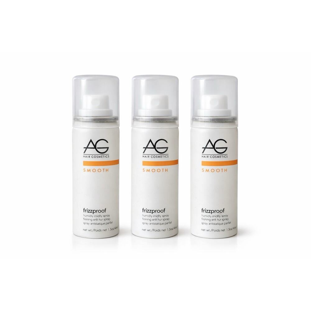 AG Hair Smooth Frizzproof Anti Humidity Spray 1.5 fl oz Travel Size x3
